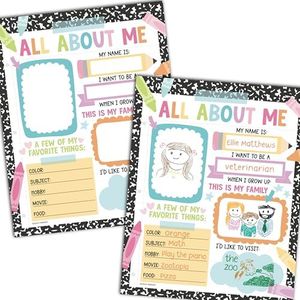 Hadley Designs All About Me Posters Elementary - 20 Star Student Poster, All About Me Posters Preschool & Kindergarten Must Haves, Star of The Week Poster Elementary Classroom Decor, Teacher Supplies