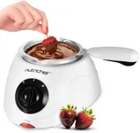 NutriChef Electric Fondue Pot | 25W Chocolate Melting Warmer | 8.8 Oz Capacity | Keep Warm Dipping Function & Removable Pot | Perfect for Melting Chocolate, Butter & Cheese | White