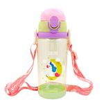 PLUSPOINT Space Astronaut Water Bottle for Kids Cute Cartoon Leak-Proof 1200ml Sipper Bottle with Straw, Flip Cover, BPA-Free, School water bottle for boys girls (Uni-Green)