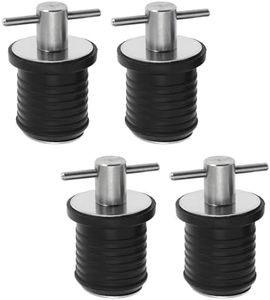 Nayciiy 4-Pc Boat Plug Set - T Handle Drain Plugs with Brass/Stainless Steel Handle (Stainless Steel, 1 Inch)