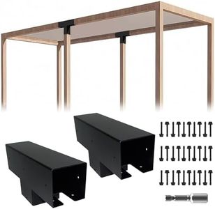 ITeVe.GD Pergola DIY Kit,2 Pcs 3-Way T-Angle Corner Brackets Elevated Wood Stand with Screws for 4"x4"(Inner Size:3.5"x3.5") Wood Beams,Pergola,Garden,Lumber&Metal Gazebo…