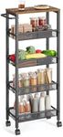 VASAGLE Slim Rolling Cart, 5-Tier S