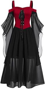 TWGONE 2023 Party Dresses for Women - Halloween & Queen Costumes Plus Size Renaissance Gown - Medieval Corset & Witch Adult Costume