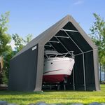 KING BIRD 13' x 20' x 12' Heavy Duty Anti-Snow Carport for SUV, Full-Size Truck and Boat, Outdoor Car Canopy Boat Shelter with Reinforced Ground Bars-Dark Gray