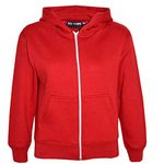 A2Z 4 Kids Girls Boys Classic Plain and Tie Dye Print Soft Fleece Full Zip-Up Hooded - Zipper Red 2-3