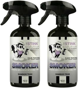 The Stink Solution Smoke Odor Eliminator Spray - Completely Remove Smoke Smell From House, Car, Clothes, Hands, Hair, & More - Best Odor Eliminator For Smoke - Bamboo Teak Fragrance - 2 16 oz Bottles