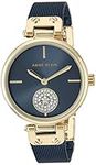 Anne Klein Women's AK/3001GPBL Swarovski Crystal Accented Gold-Tone and Blue Mesh Bracelet Watch