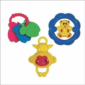 KEBY BEBY Colorful Pack of 3 Non-Toxic Baby Rattles Set BPA-Free Gift Set for New Born, Girls, Boys (AKB 03 C)