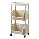 KREPS Plastic Trolly Cart, Multipurpose Storage Organizer, Rotating Bookshelf, Mobile Storage Trolley with Wheels, Used in Bedrooms, Living Rooms, Kitchen, Office. (2-Layer)