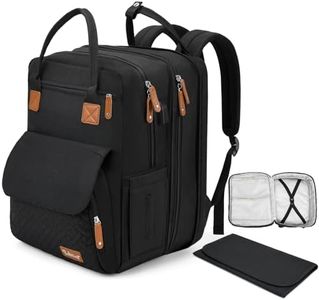 Baby Diaper Bag Backpack, Large 35L Capacity, Multifunctional Travel Twin Diaper Bag Backpack with Portable Changing Pad, Black, One Size, Multifunctional