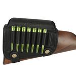 TOURBON Hunting Gun Buttstock Cheek Rest Pad Rifle Ammo Holder (Leather For Right Hande People (Black))