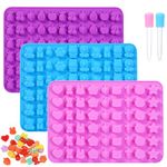 RUUKON Non-Stick Silicone Gummy Bear Moulds for Candy, Gummy, Chocolate, Wax Melts, Food Grade Gummy Chocolate Molds Fruit Snacks Molds for Resin Crafts