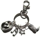 LINE DANCING themed silver alloy ch