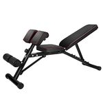 soges Foldable Workout Bench Adjustable Weight Bench Dumbbell Bench Incline Bench , Multi-Workout Abdominal Hyper Back Extension Bench, Home Strength Training Fitness Workout Equipment, Black, PSBB004-CA