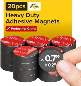 Adhesive Ceramic Magnets - 20 Pieces - 0.7"x0.2" - Ferrite Magnetic - Round Disc Magnets - Strong Sticky Adhesive Backing - Ceramic Magnets Ideal for DIY, Craft, Kitchen - 0.7"x0.2"