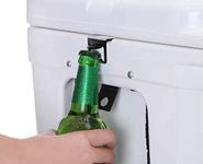 Cooler Lock Bracket with Bottle Opener Compatible with Yeti/RTIC Coolers, Made of Highest Grade Stainless Steel (316L) (Black)