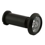 Prime-Line U 11455 Door Viewer, 200 Degree, UL Listed, Matte Black Finish, Solid Brass, 9/16 in. Diameter (Single Pack)