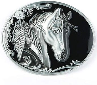 WANLIAN Fibbia a testa di cavallo, fibbia per cintura da uomo Western Cowboy Leaf Fibbia per cintura a testa di cavallo per uomo, donna, adatta per cintura da 1,5 pollici