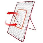 Lineslife Baseball Pitchback Rebound Net, Adjustable Angle Baseball Softball Rebounder for Throwing and Pitching Practice, 6 x 4 Feet, Red