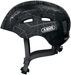 ABUS Youn-I 2.0 bike helmet - with light for children, teenagers and young adults - for girls and boys - black, size M