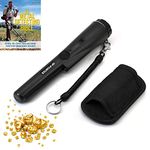 Dinfu Portable-Metal-Detector-Finder-Pinpointer Waterproof Handheld Detector Treasure Probe Detectors with Holster, Pinpointer Detectors Wand for Locating Gold, Coin,Silver (Black)