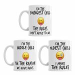 Miqat mugs New Youngest Middle Oldest Child Sister Brother Rules Funny Coffee Mug Tea Cup Gift