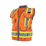 Radians Womens Standard Hi-Vis Orange Class 2 Heavy Woven Two Tone Engineer Vest Size XL