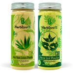 HerbtoniQ 100% Natural Aloevera Leaves Powder (Aloe Barbadensis) 150g And Neem Leaf Powder (Azadirachta Indica) 150g For Face Pack And Hair Pack (150g + 150g)