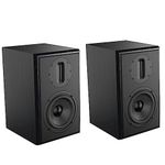 SAMTRONIC Passive Bookshelf Speakers 5.25" High Output Woofer and 4 inches Ribbon Tweeter Wood Color, Pair - Needs Amplifier or Receiver to Operate Black