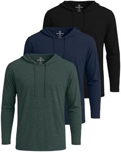 Real Essentials 3 Pack: Men's Cotton Lightweight Casual Pullover Drawstring Hoodie With Pocket (Available In Big & Tall) Set 1,L