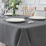 maxmill Jacquard Square Tablecloth Stain Resistant Waterproof Wrinkle Resistant Washable Soft Table Cloth, Fabric Table Cover for Dining Room, Indoor and Outdoor Use, 52 x 52 Inch, Charcoal