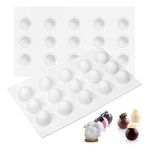 Holzsammlung 2pcs Truffle Sphere Silicone Mould, 15Cavity Mini Cake Ball Mould, 3D Silicone Baking Mould for Cake Decoration Dessert Mousse Pastry Chocolate Jelly Ice Cream, Round Ball Shape