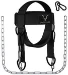 JAG GEARS Neck Trainer Neck Training - 7 mm Neoprene Padded Neck Trainer with 110 cm Long Adjustable Steel Chain Head Harness for Neck Training - Head Harness for Gym, Weight Training