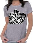 Brisco Brands The 50th Anniversary of Hip Hop Logo Womens T Shirt Ladies Tee, Sport Grey, L