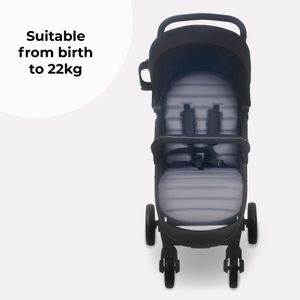 My Babiie MB30 Pushchair – Black Grey Lightweight Stroller