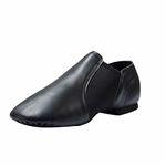 Dynadans Women's Leather Upper Slip-on Jazz Shoe, Black, 7.5 Women/7 Men