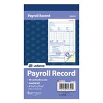 Adams Employee Payroll Record Book, 2 Part, Carbonless, 4.19 x 7.19, 50 Sets per Book, White and Canary (D4740)