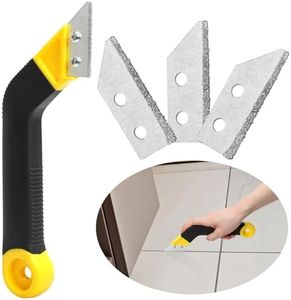 Zhichengbosi Grout Removal Tool, Tile Grout Remover Tiling Tools, Saw Angled Grout Scraping Rake with 3 PCS Extra Replacement Accessories for Tile Cleaning