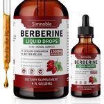 120 ml Berberine Supplement - 1500mg Organic Berberine Liquid Drops with Turmeric, Bitter Melon, Ceylon Cinnamon, 98% Absorption, Suitable for Women,Men, 10 Natural Ingredients