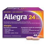 Allegra 24 / Hour Allergy Medication, Non Drowsy, Fast and Effective Multi-Symptom Allergy Relief Medicine for Sneezing, Watery Eyes and Itchy Throat, Fexofenadine Hydrochloride 120 mg, 48 Tablets