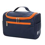 House of Quirk Hanging Travel Toiletry Kit Bag Organizer & Bathroom Hygiene Dopp Kit With Hook For Traveling Accessories Toiletries Bathroom Shaving & Makeup For Men And Women (Blue/Orange),W-13.5 Cm