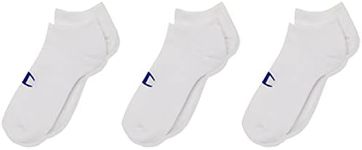 Champion Kids C Logo Low Cut Socks (3 Pack), White, Medium