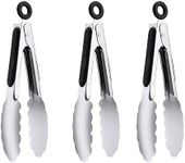 7" Small Kitchen Tongs Set of 3, St