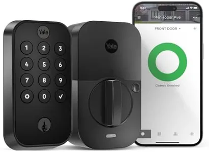 Yale Security Assure Lock 2 Deadbolt, Black Suede Smart Entry Door Lock with Wi-Fi Connected Keypad for Code Entry Door Lock and Remote Access with Back-Up Key, YRD410-WF1-BSP