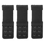 Yesmin Pack of 3 Bra Strap Extenders Extensions Elastic Extender Set 2 Hooks (Black)