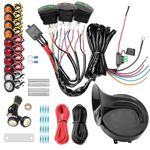 SWTHM Pre-wired ATV UTV Turn Signal Kit with Horn, 12V Universal Street Legal Kit with Horn/Reverse/Hazard/Blinker/Turn Light Rocker Switch Compatible with Kawasaki Can-Am Golf Cart Polaris Dune