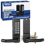 Fortstrong Mechanical Door Lock - Keyless Entry with Left or Right Installation - Durable Automatic Combination Deadbolt - Reliable Home Security - Easy to Install - Black