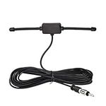 Superbat Universal Car Stereo AM FM Dipole Antenna,Hidden Adhesive Mount Radio Aerial for Vehicle Truck SUV Radio Stereo Head Unit Receiver Tuner,10 feet Cable DIN Plug Connector