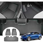 GAFAT Tesla Model Y Floor Mats 2024 2023-2021, Tesla OEM Original Floor Mats for UK RHD Model Y, TPE All-Weather Non-Slip Car Mats 3D Scanning High Edge 5-7cm, Tesla Model Y Accessories [5 Seat]