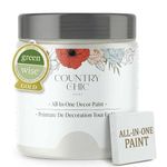 Country Chic All-in-One Chalk Paint for Furniture, Cabinets, Home Decor, Eco-Friendly, Matte Finish, Built-In Primer & Top Coat for Wood, Metal - Simplicity (White) - 8 oz (237 ml)